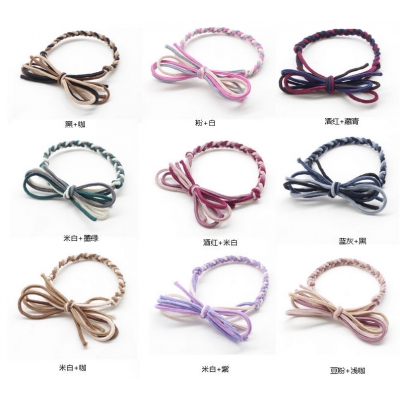 China manufacturer multicolor twist braid bowknot hair bands